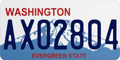 WA license plate AXO2804