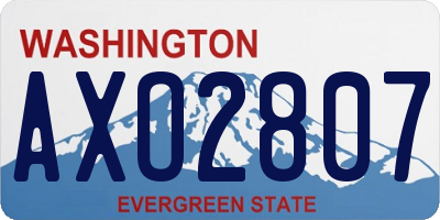 WA license plate AXO2807