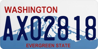 WA license plate AXO2818
