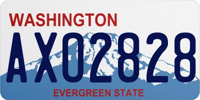 WA license plate AXO2828