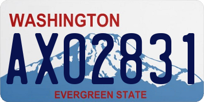 WA license plate AXO2831