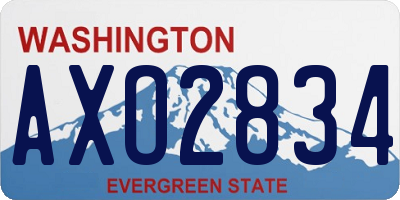 WA license plate AXO2834