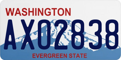 WA license plate AXO2838