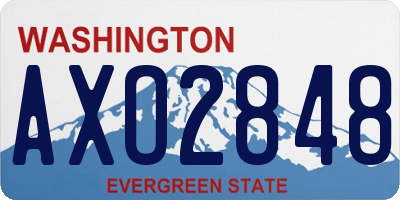 WA license plate AXO2848