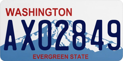 WA license plate AXO2849