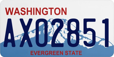 WA license plate AXO2851