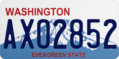 WA license plate AXO2852