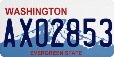 WA license plate AXO2853