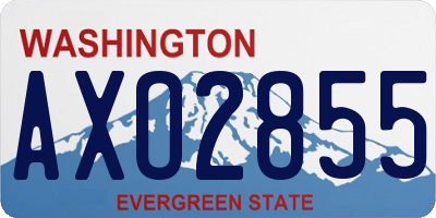 WA license plate AXO2855