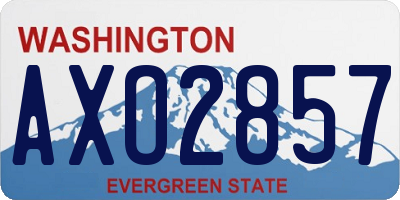 WA license plate AXO2857