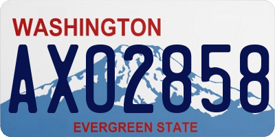 WA license plate AXO2858