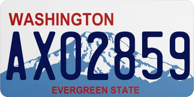 WA license plate AXO2859