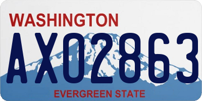 WA license plate AXO2863