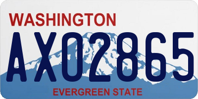 WA license plate AXO2865