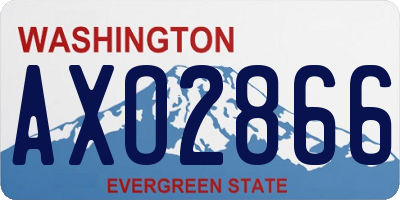 WA license plate AXO2866