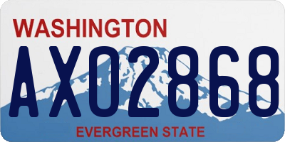 WA license plate AXO2868