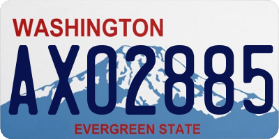 WA license plate AXO2885
