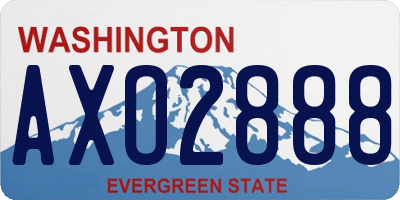 WA license plate AXO2888