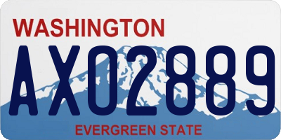 WA license plate AXO2889