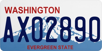 WA license plate AXO2890