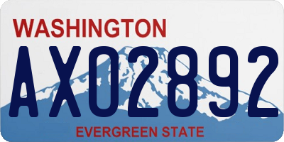 WA license plate AXO2892