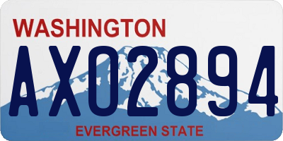 WA license plate AXO2894