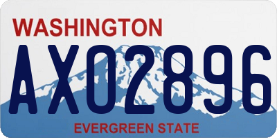 WA license plate AXO2896