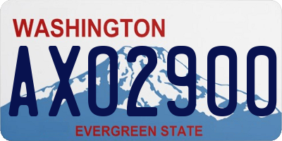 WA license plate AXO2900