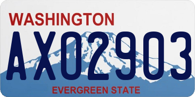 WA license plate AXO2903