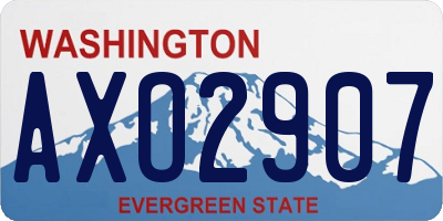 WA license plate AXO2907