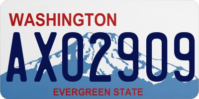 WA license plate AXO2909