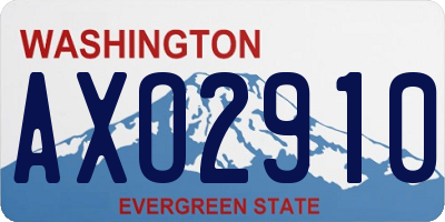 WA license plate AXO2910
