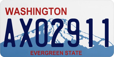 WA license plate AXO2911
