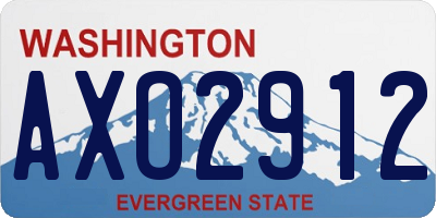 WA license plate AXO2912