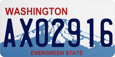 WA license plate AXO2916