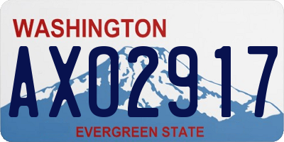 WA license plate AXO2917
