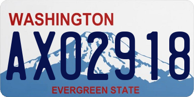 WA license plate AXO2918