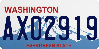 WA license plate AXO2919
