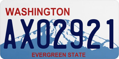 WA license plate AXO2921
