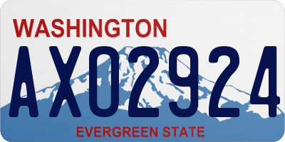 WA license plate AXO2924
