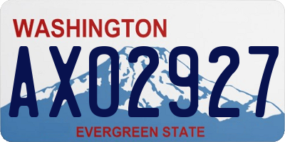 WA license plate AXO2927
