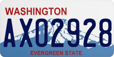 WA license plate AXO2928