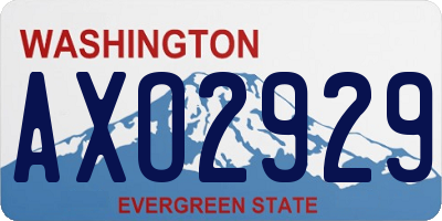 WA license plate AXO2929