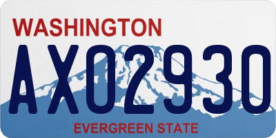 WA license plate AXO2930