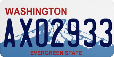 WA license plate AXO2933