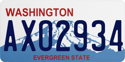 WA license plate AXO2934