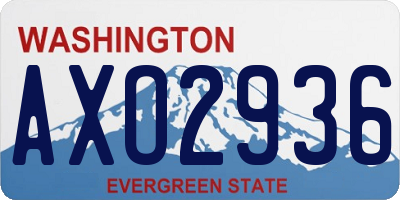WA license plate AXO2936