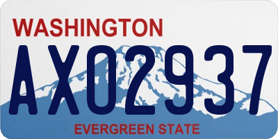 WA license plate AXO2937