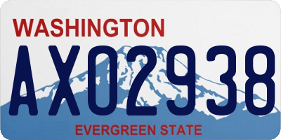 WA license plate AXO2938