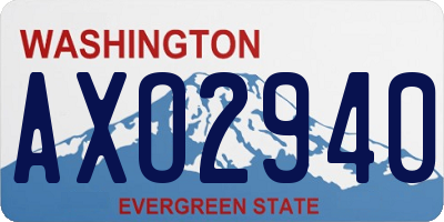 WA license plate AXO2940